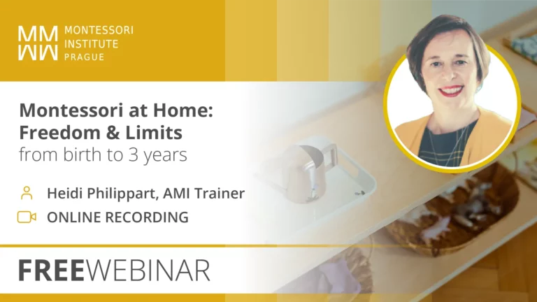 Promotional banner: Free webinar Montessori at Home 0-3, with Heidi