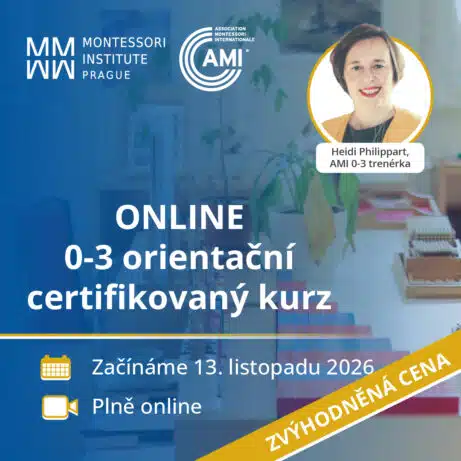AMI Certifikované orientační kurzy 0-3 montessori tříd